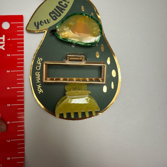 NWT ⚜️🥑⚜️ You guac! Avocado Hair Claw Clips set of 3 - Picture 11 of 14